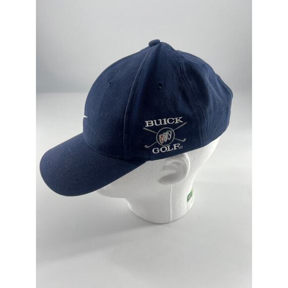 Nike Buick Tiger Woods Golf Hat Adjustable Navy Blue White Swoosh Sportwear - Picture 2 of 6